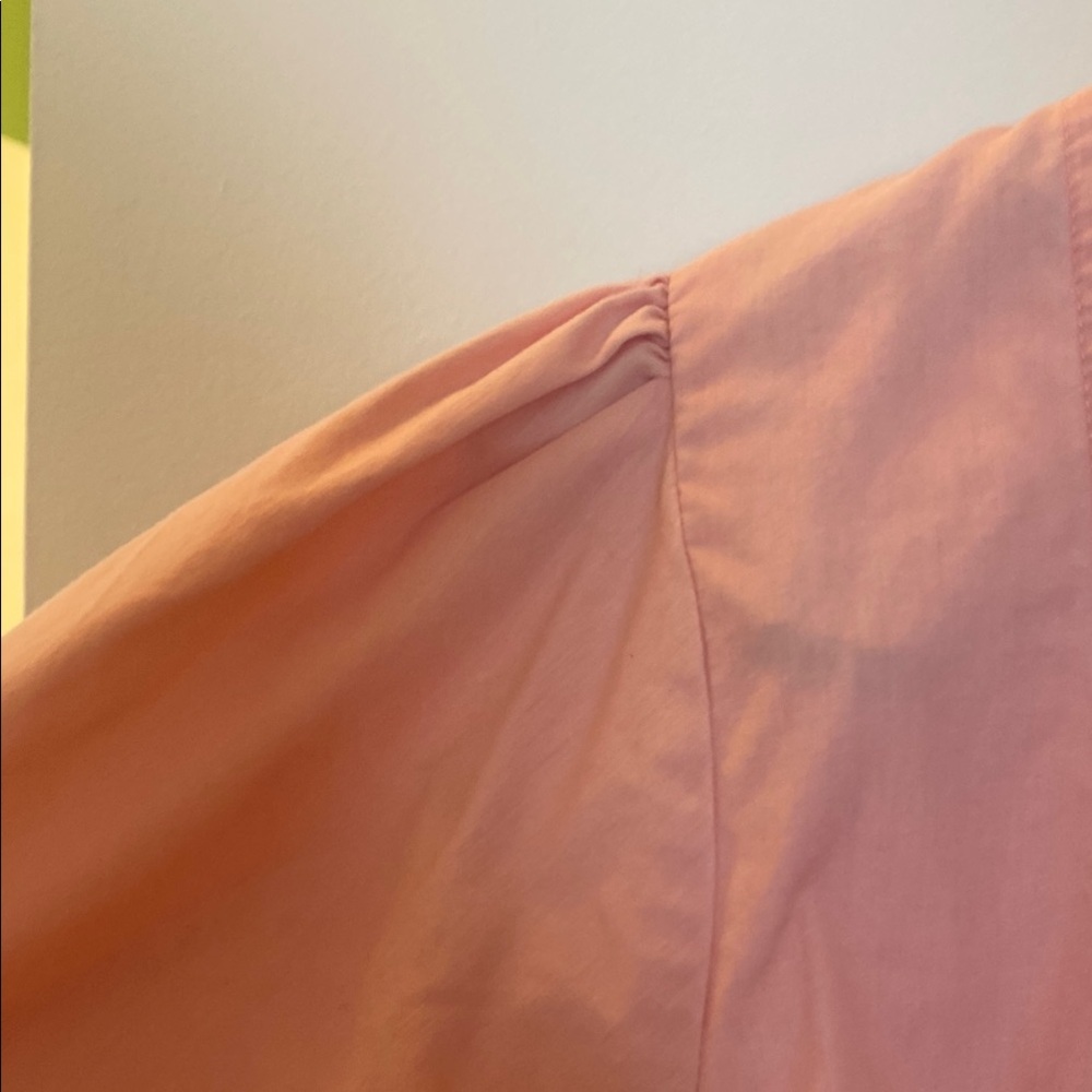 Abercrombie & Fitch Pink Puff Sleeve Tie-Front Blouse - Picture 2 of 3